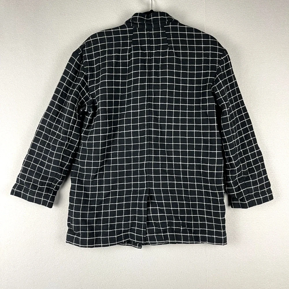 Madewell Waffleback Shaw Blazer Women Small Black Windowpane Cotton Unstructured